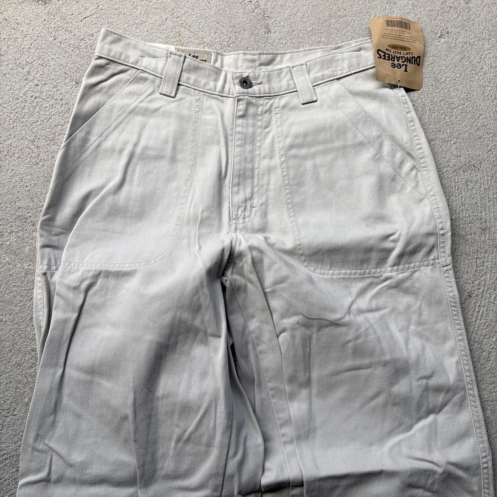 Vintage Riveted LEE Fatigue Utility Pants Wide Relaxed Khaki Tan Juniors 9 M