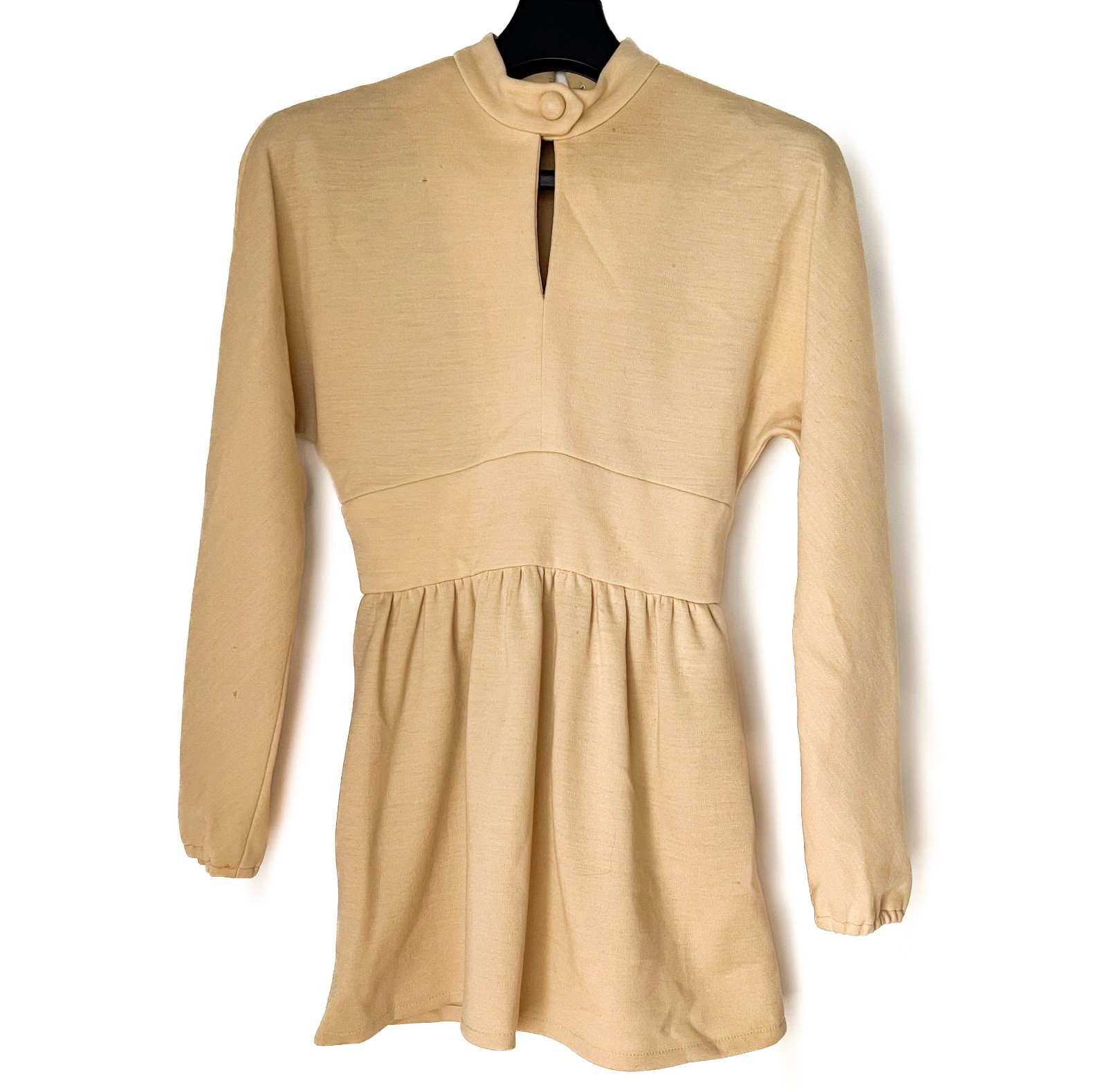 1960&rsquo;s/70&rsquo;s Butter Yellow Mod Dress by Jane Justin for Don Sophisticates XS-S