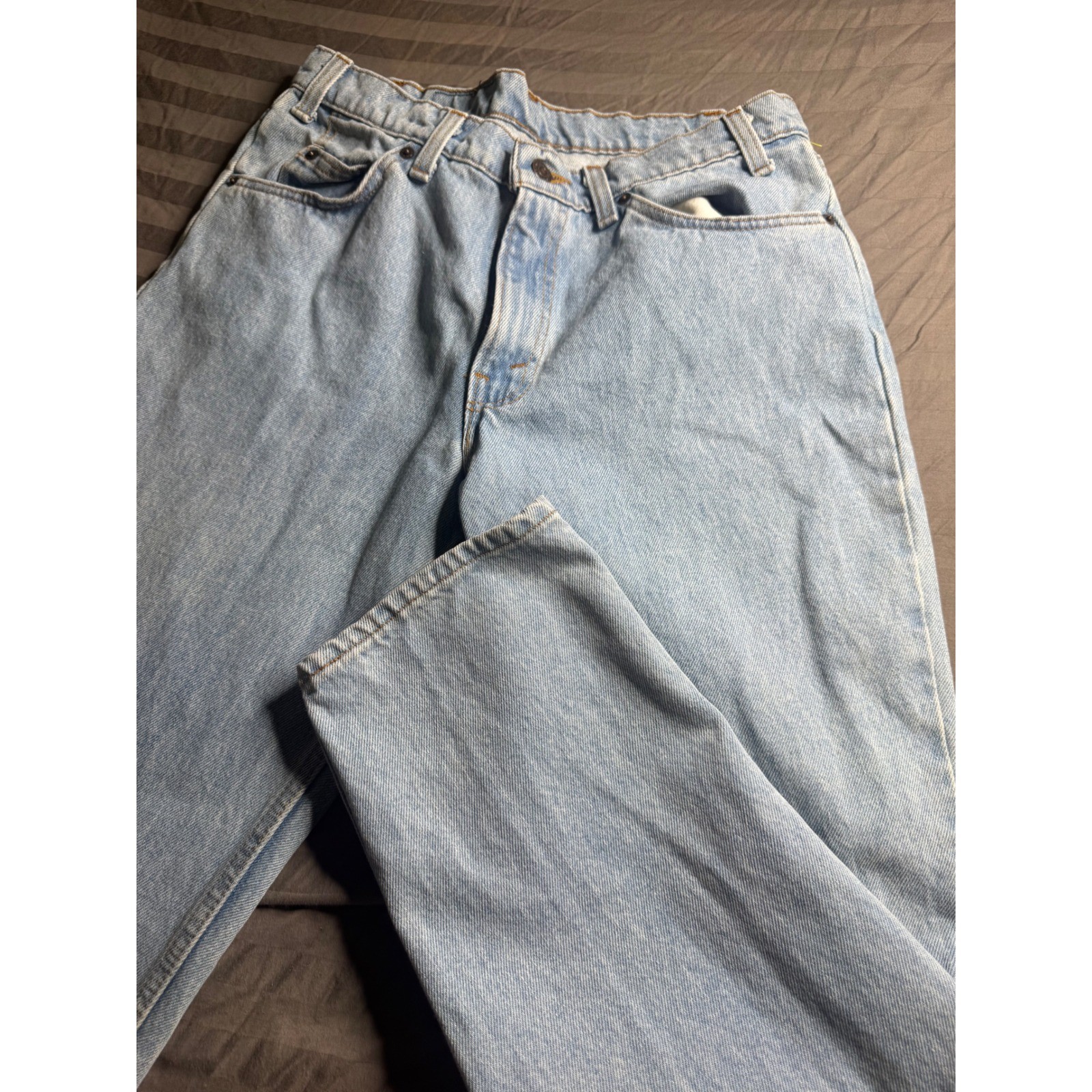 Vintage Levis 550 Orange Tab Light Wash Relaxed Tapered Jeans 33×28 Made in USA