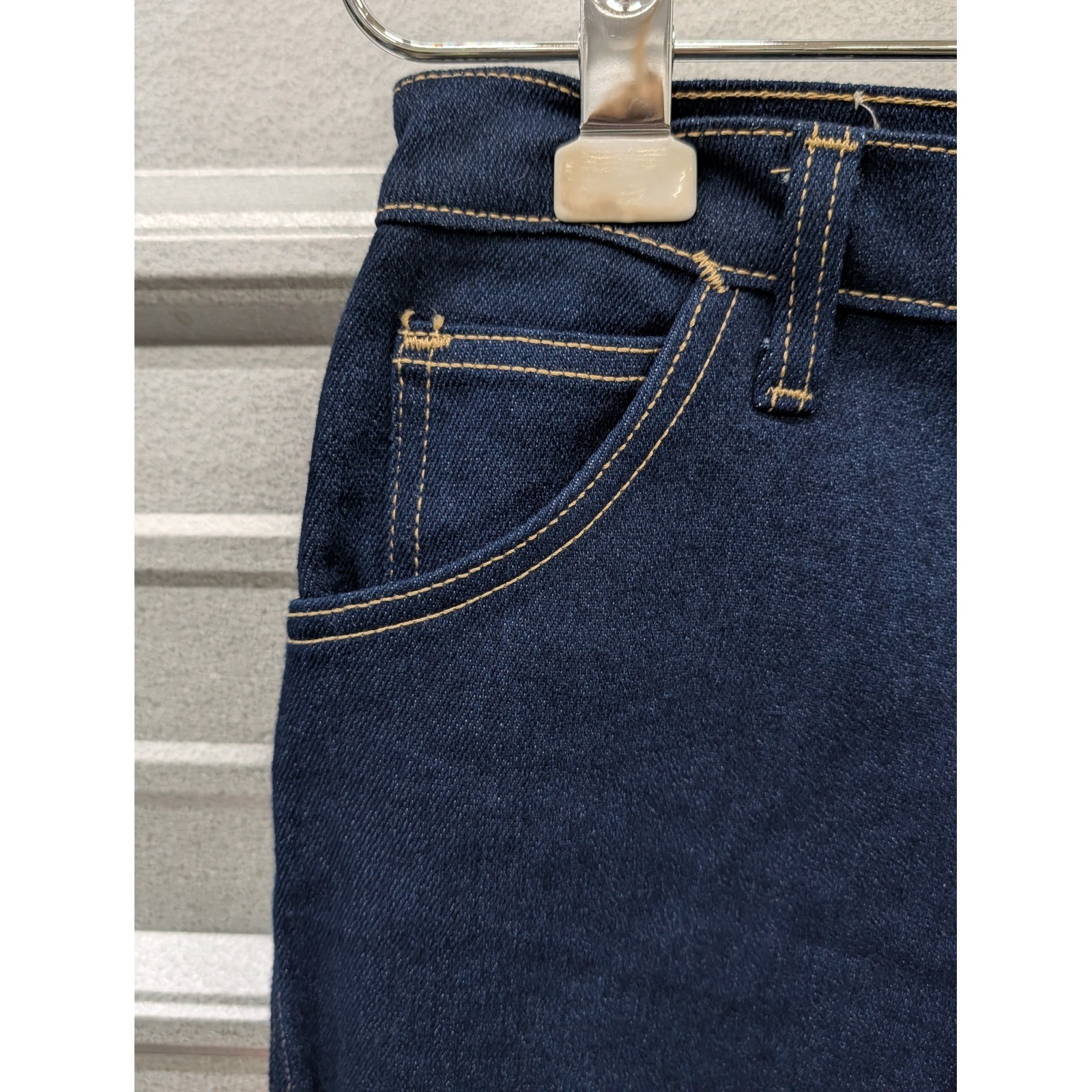 Vintage Dee Cee High Waisted Raw Hem Indigo Denim Jeans Made in USA Size 17/18