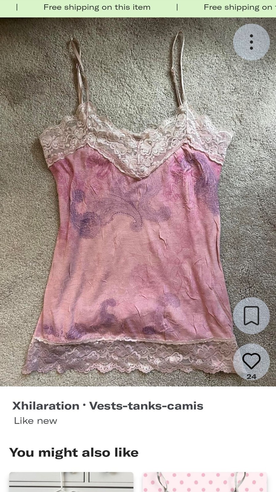Vintage Paisley Print Camisole with Lace Trim