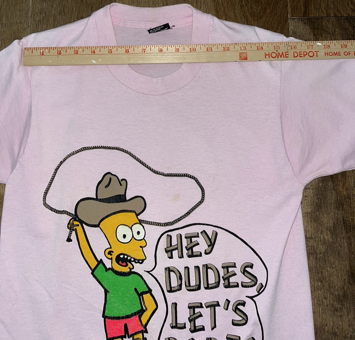 Vintage 1990 Screen Stars Best Bart Simpson t-shirt Single Stitch Pink Rodeo