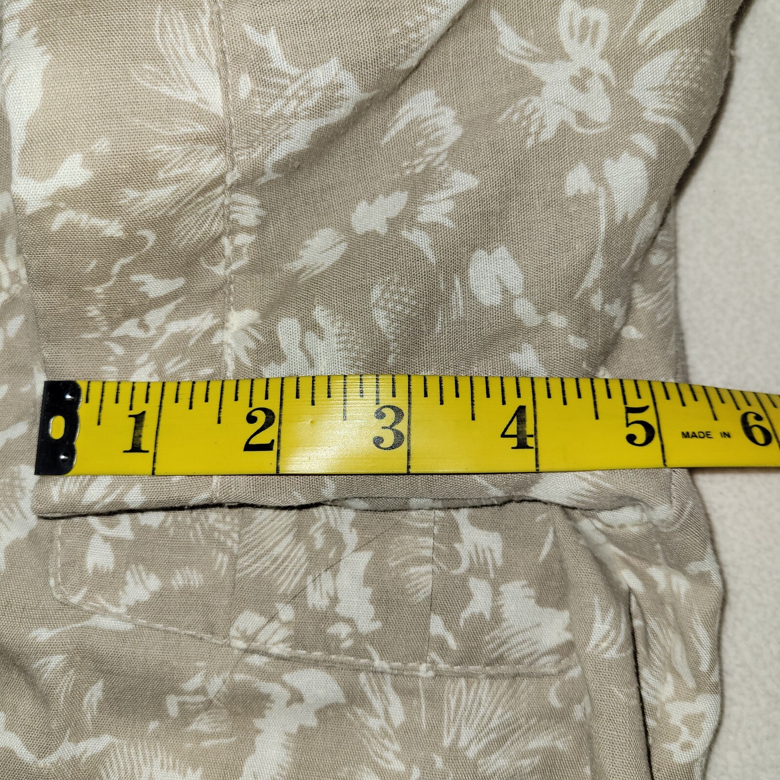 Stuart Alan Vintage 80&rsquo;s Button Cap Sleeve Unlined Floral Linen Sz 8 Dress