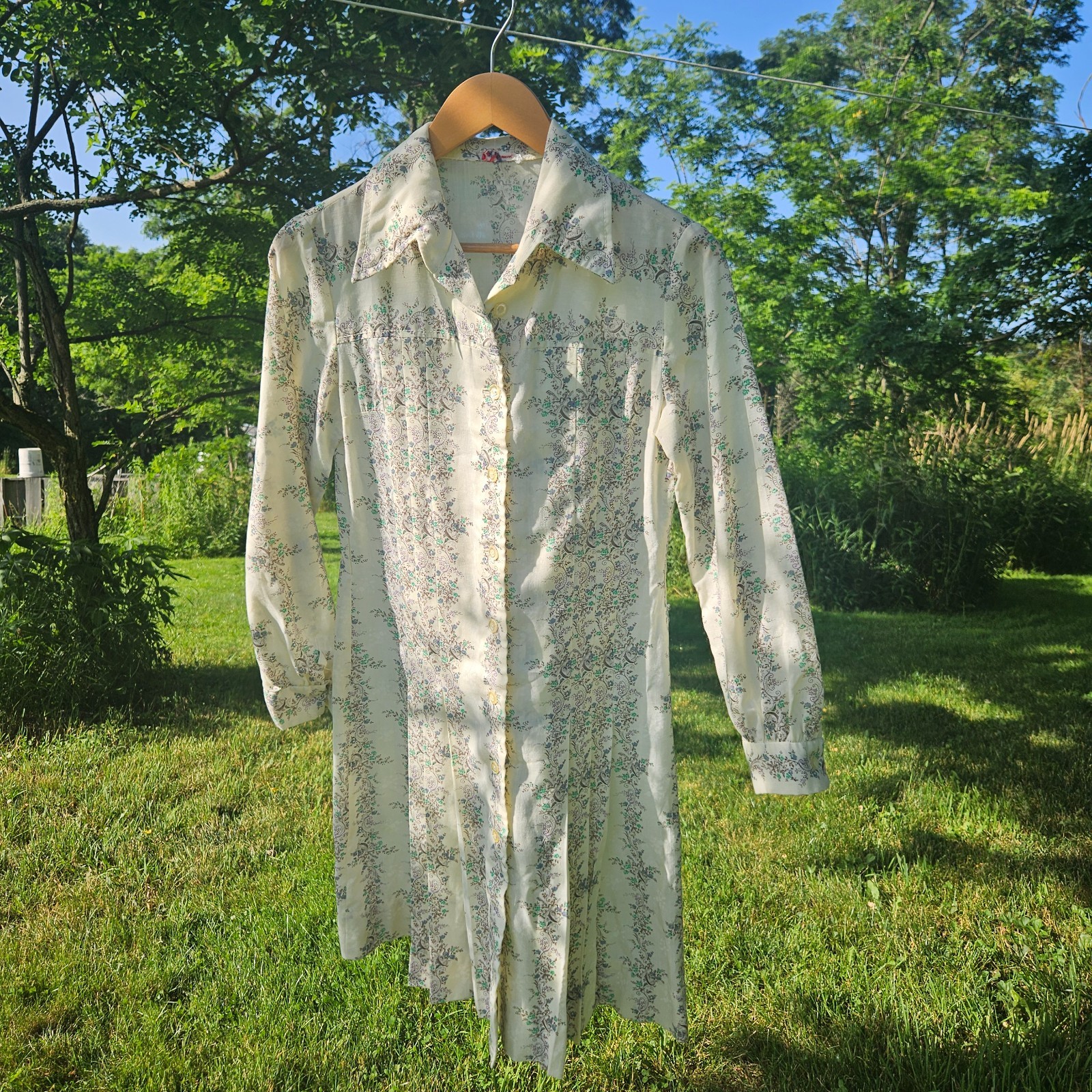 Vintage 70s R&K Originals Floral Shirt Dress ILGWU Union Made USA Women&rsquo;s Small