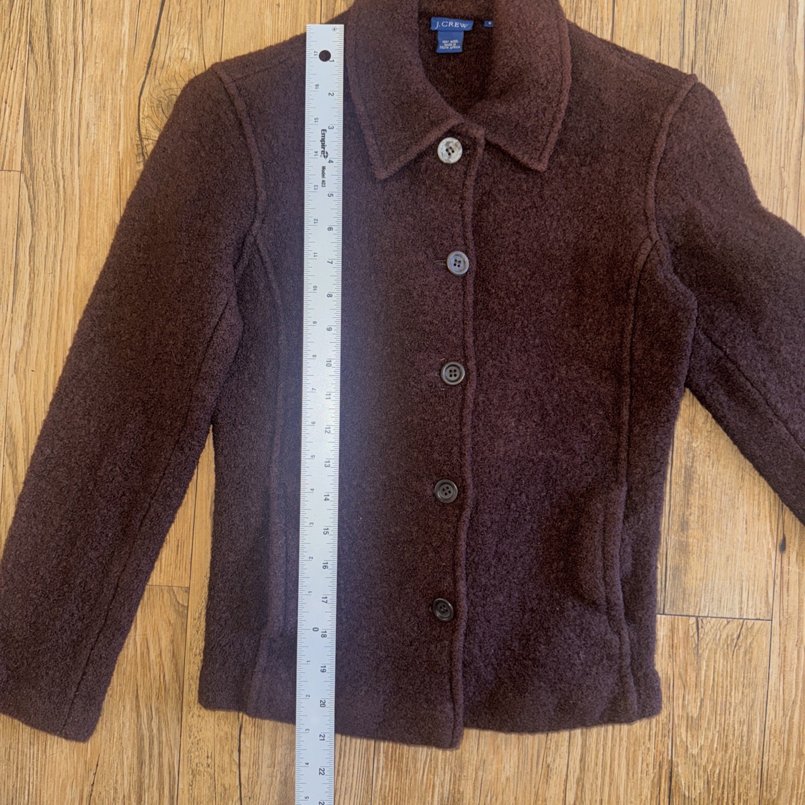 J Crew Vintage 100% Wool peacoat Jacket Size 6 Women&rsquo;s Brown Pockets Y2K #78