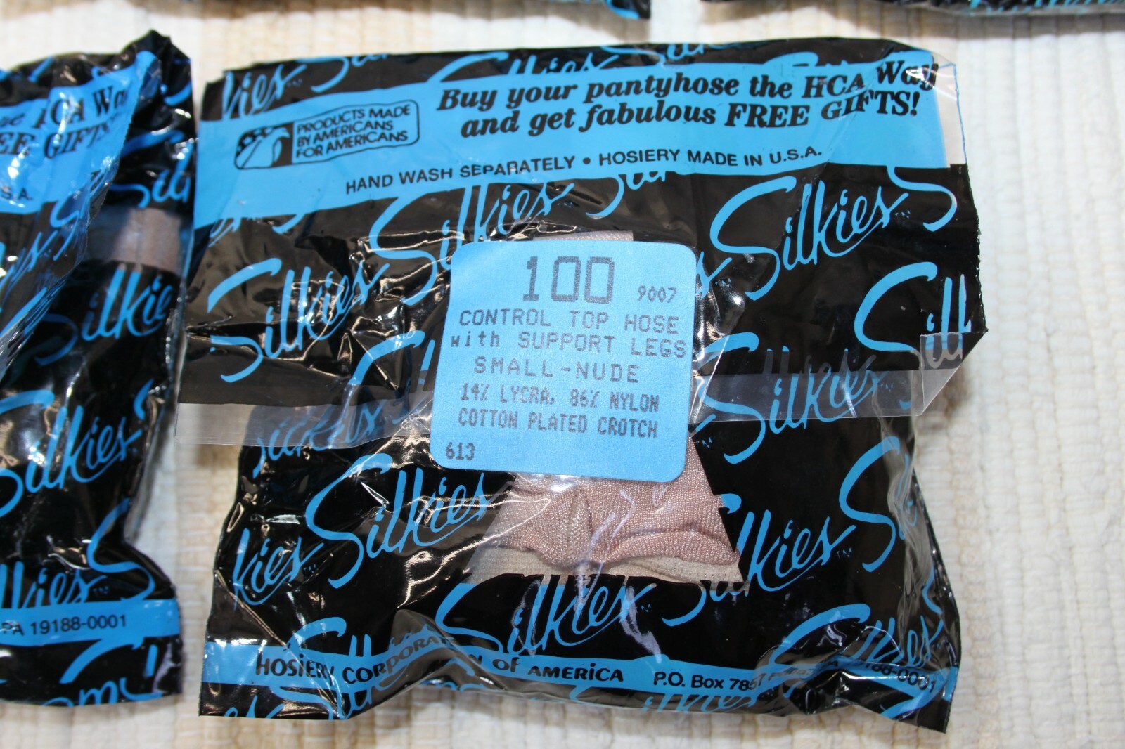 VTG SILKIES CONTROL TOP SUPPORT LEGS NYLONS HOSIERY LOT 5 SMALL NUDE 100 USA NIP