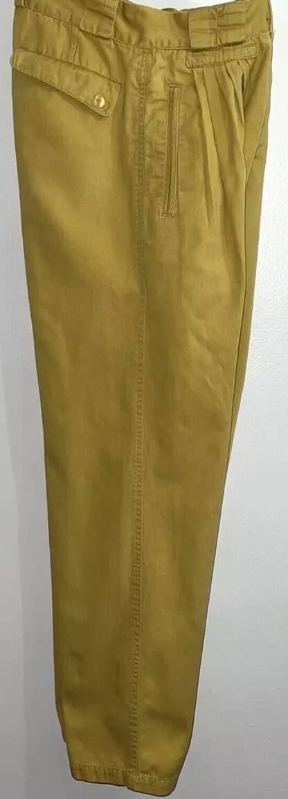 Vtg Code Zero Pleated Pants Mustard Yellow Tag Sz. 27 x 31 – Measure 25.5 x 29.5