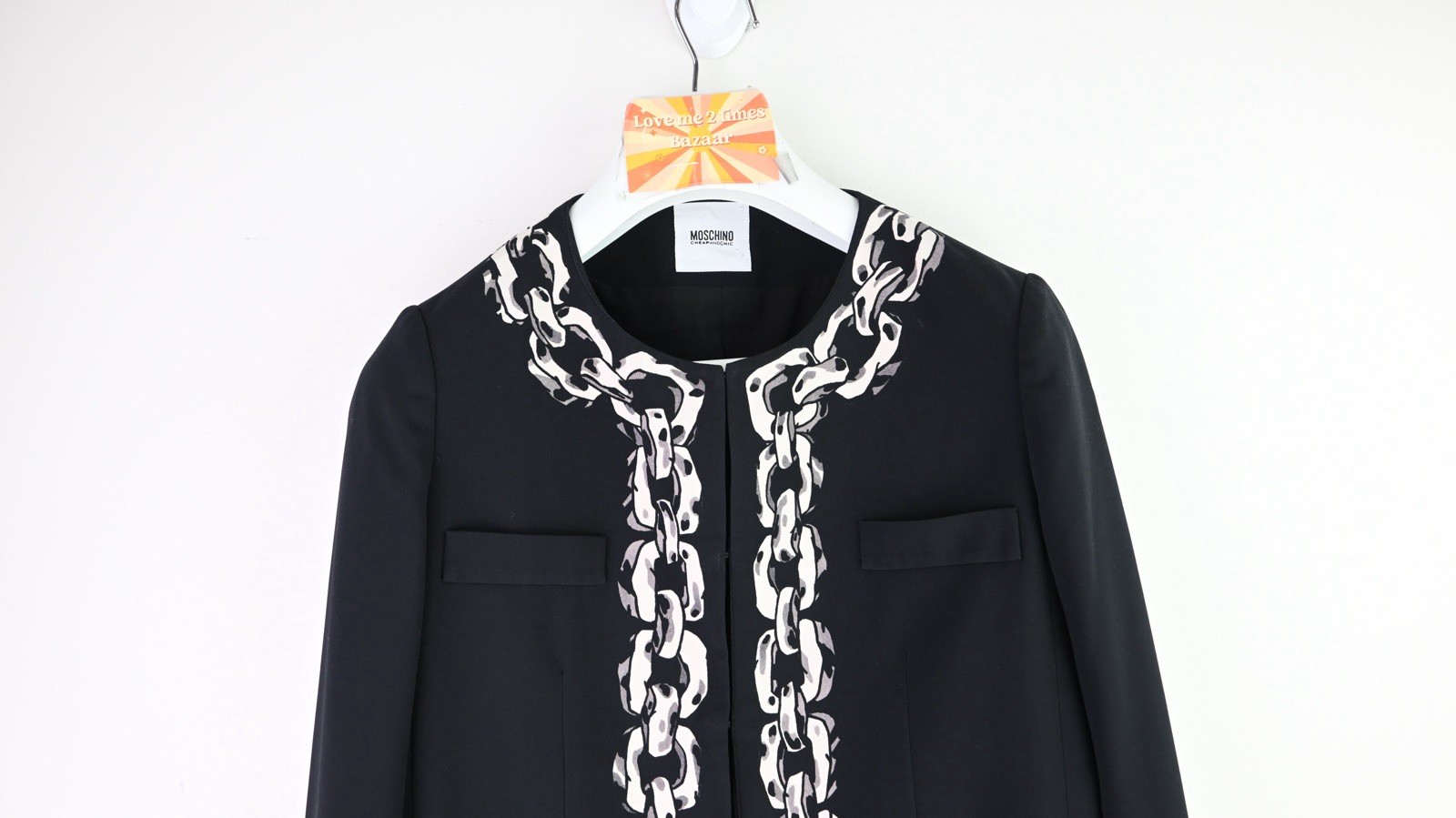Moschino Cheap & Chic Chain print blazer in black size IT42/UK12