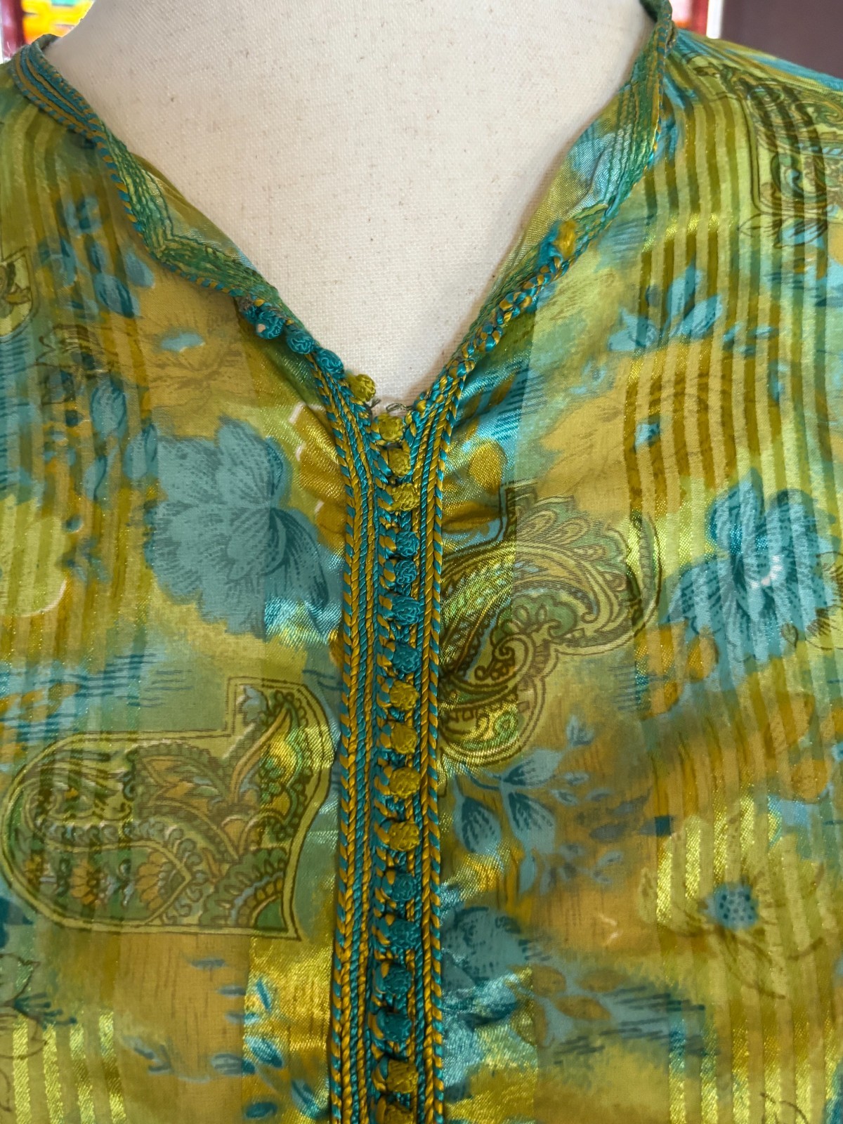 Vtg mid 60&rsquo;s – 70&rsquo;s 2pc Moroccan Caftan Set Sz M-L