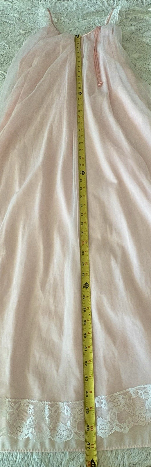 Vintage Intime California Double Layer Lace Accent Nightgown Womens M Pink White