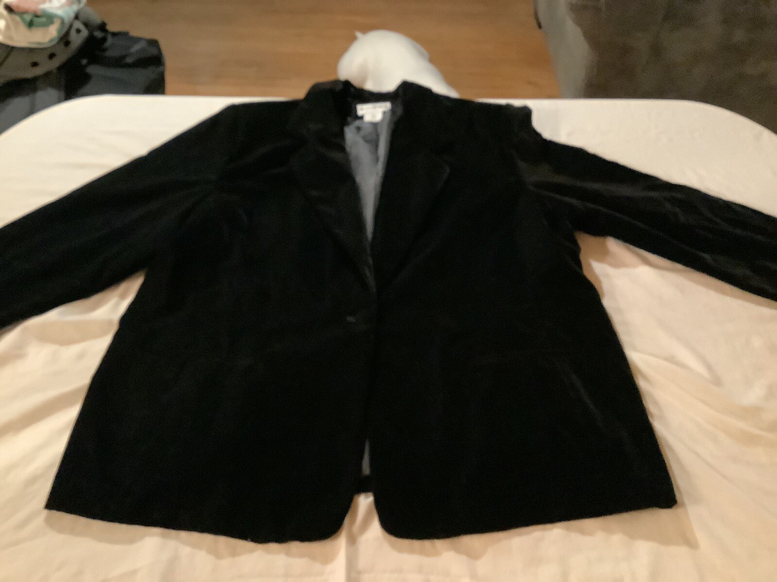 Vintage JOAN LESLIE Black VELVET Women&rsquo;s 1 Button BLAZER Plus size 24W