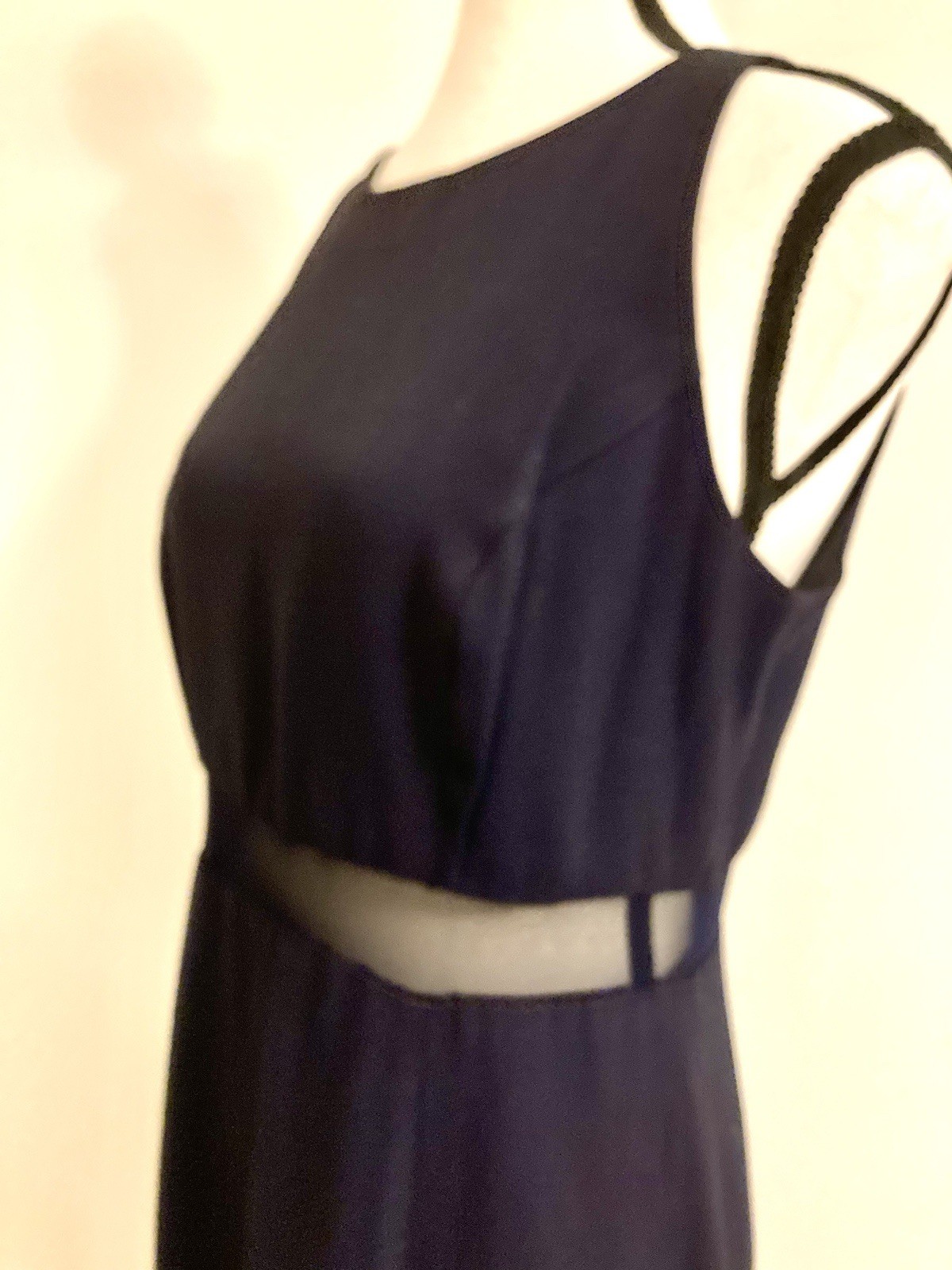 VTG 90’s INXS Navy Minimalist Column Maxi Dress SZ M (9/10)