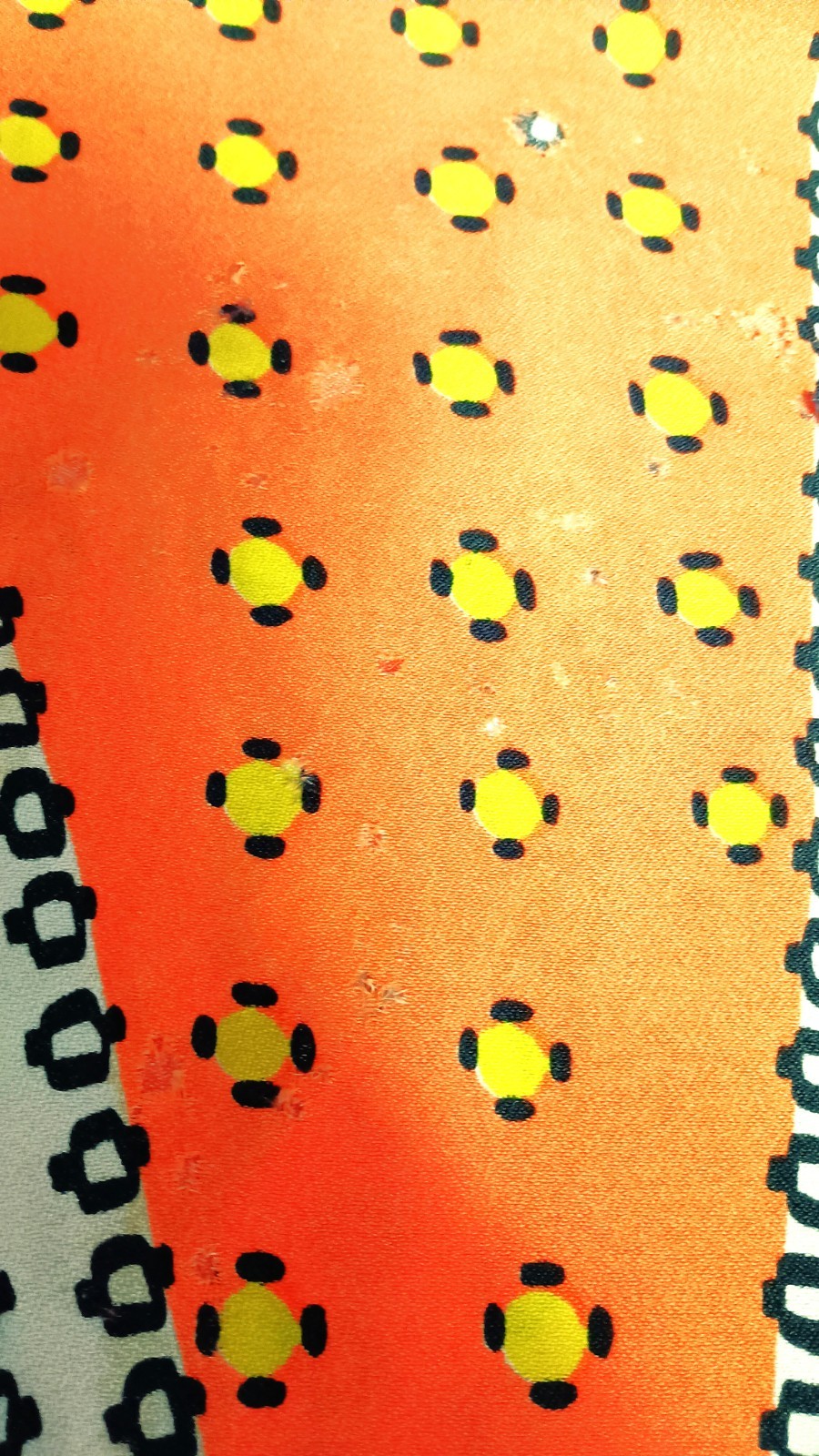 Vtg 60&rsquo;s- 70s Kiva Ltd Orange Multi Dot Print Halter Maxi Dress Vintage Size 14