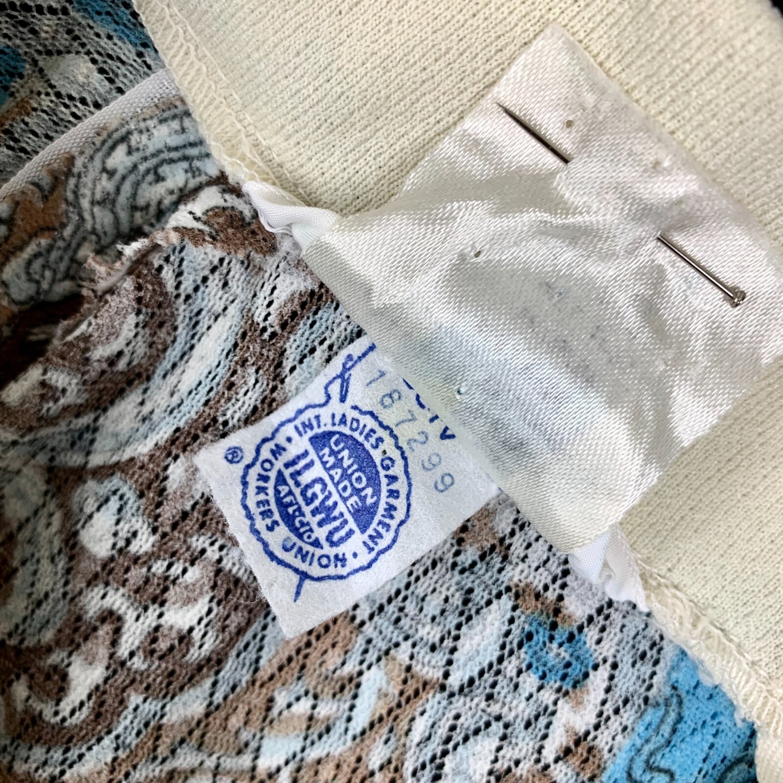 Sears 1970s Poly Double Knit Maxi Dress S Blue Lace Gathered Skirt Excellent