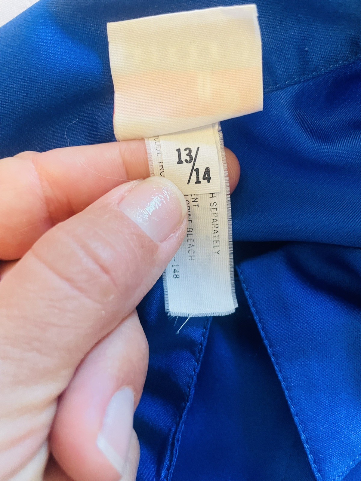 VTG Pandora Royal Blue Button Down Blouse. Size 13/14 (M/L). Minimalist.