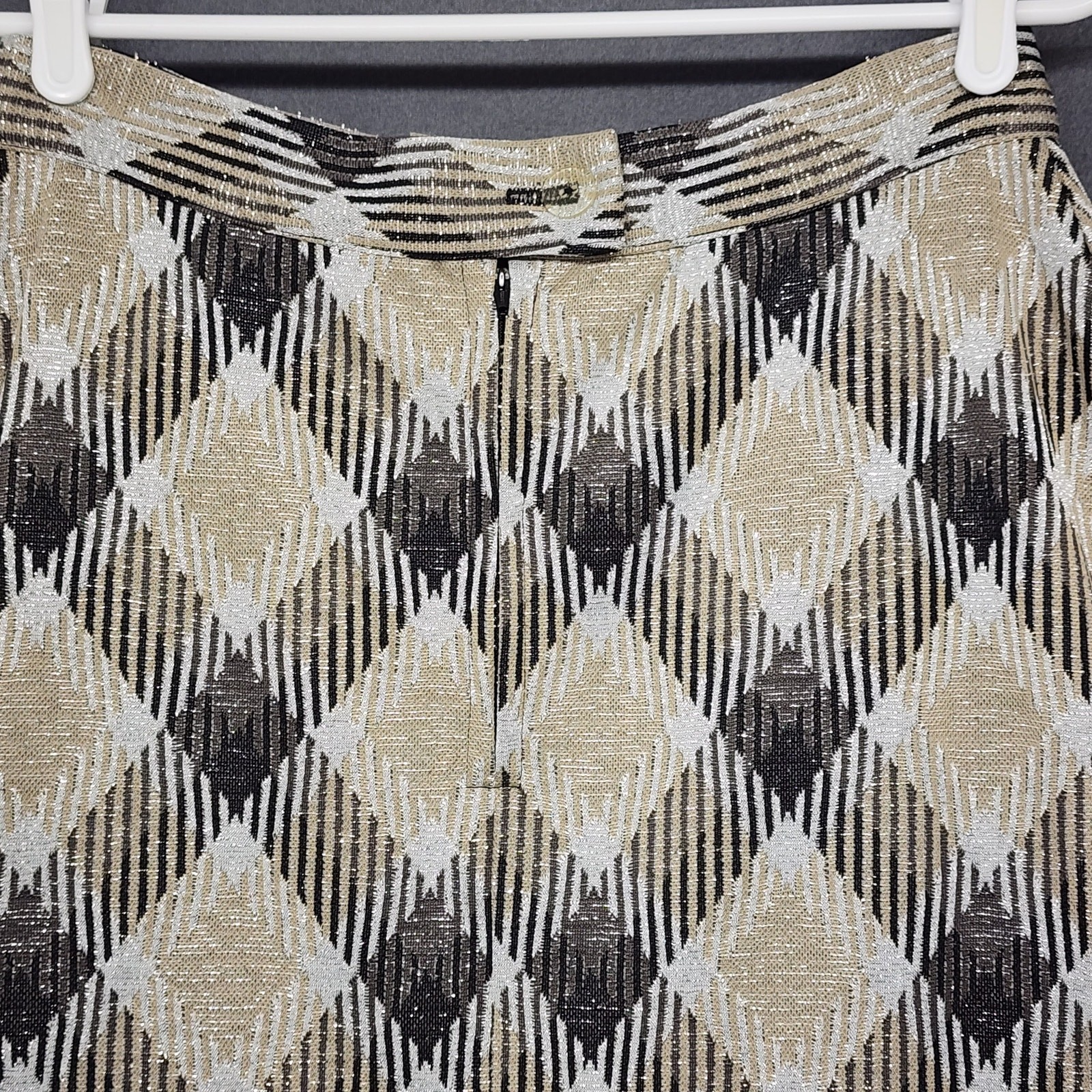 Vintage Handmade 3 Piece Set Jacket Vest Skirt Womens S/M Plaid Metallic 60s 70s
