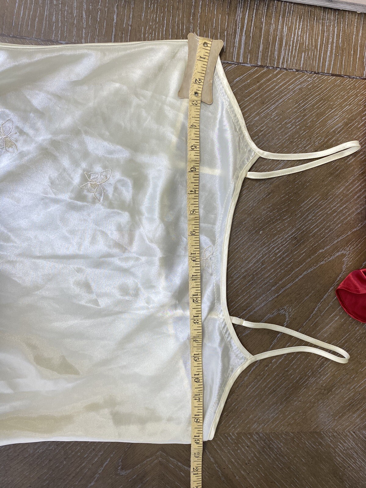 Sears INNER MOST SHINY Yellow LIQUID SATIN Nightgown Medium Butterfly Y2K 90s