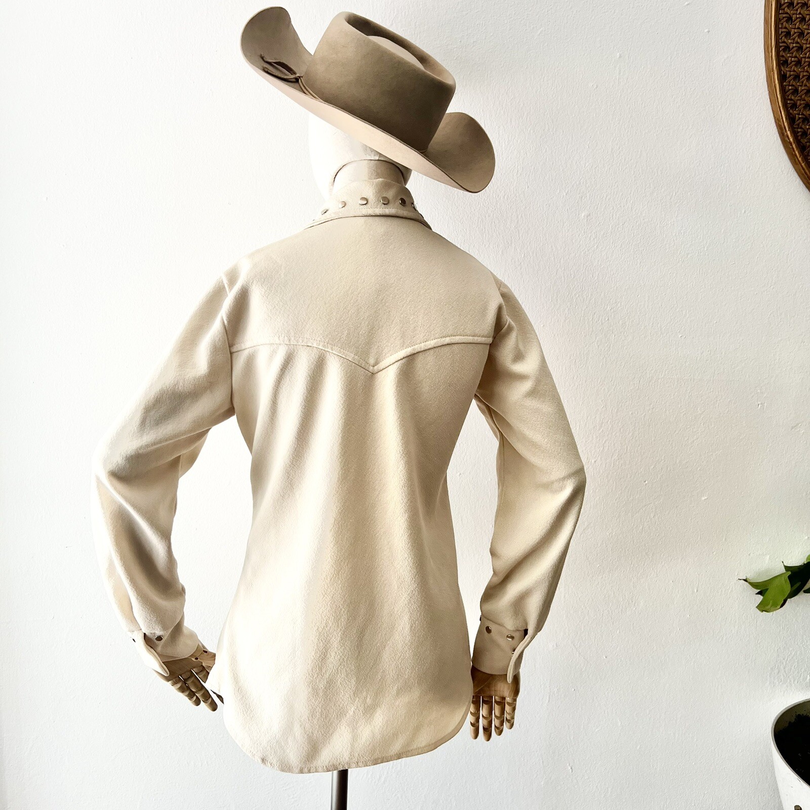 SILVER STARS & Studs 70s 1970’s Vintage Cream Western Rodeo Blouse Shirt S 36b