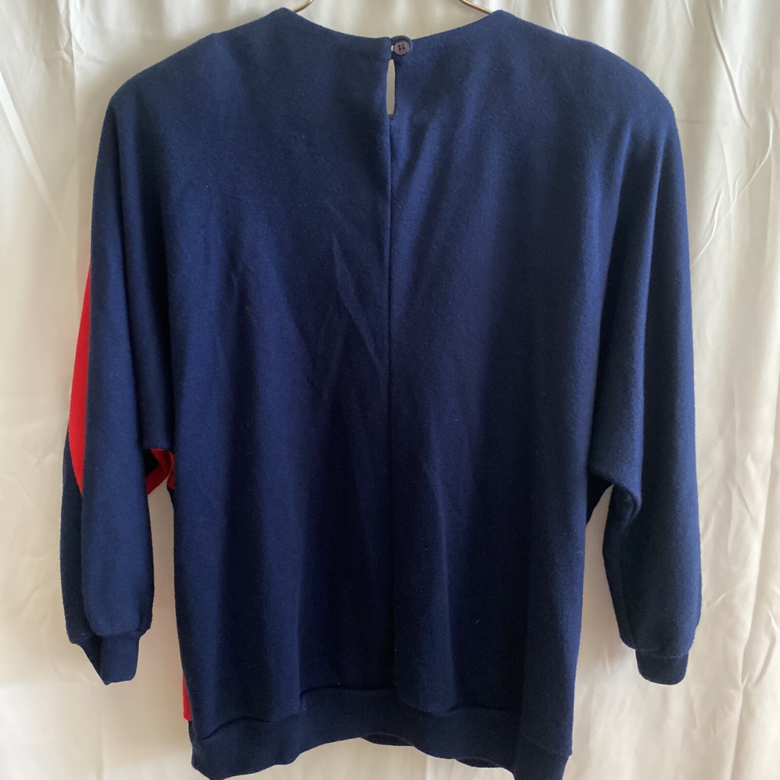 Vintage Graff Californiawear Pullover Lightweight Sweater Top Blue And Red 70’s