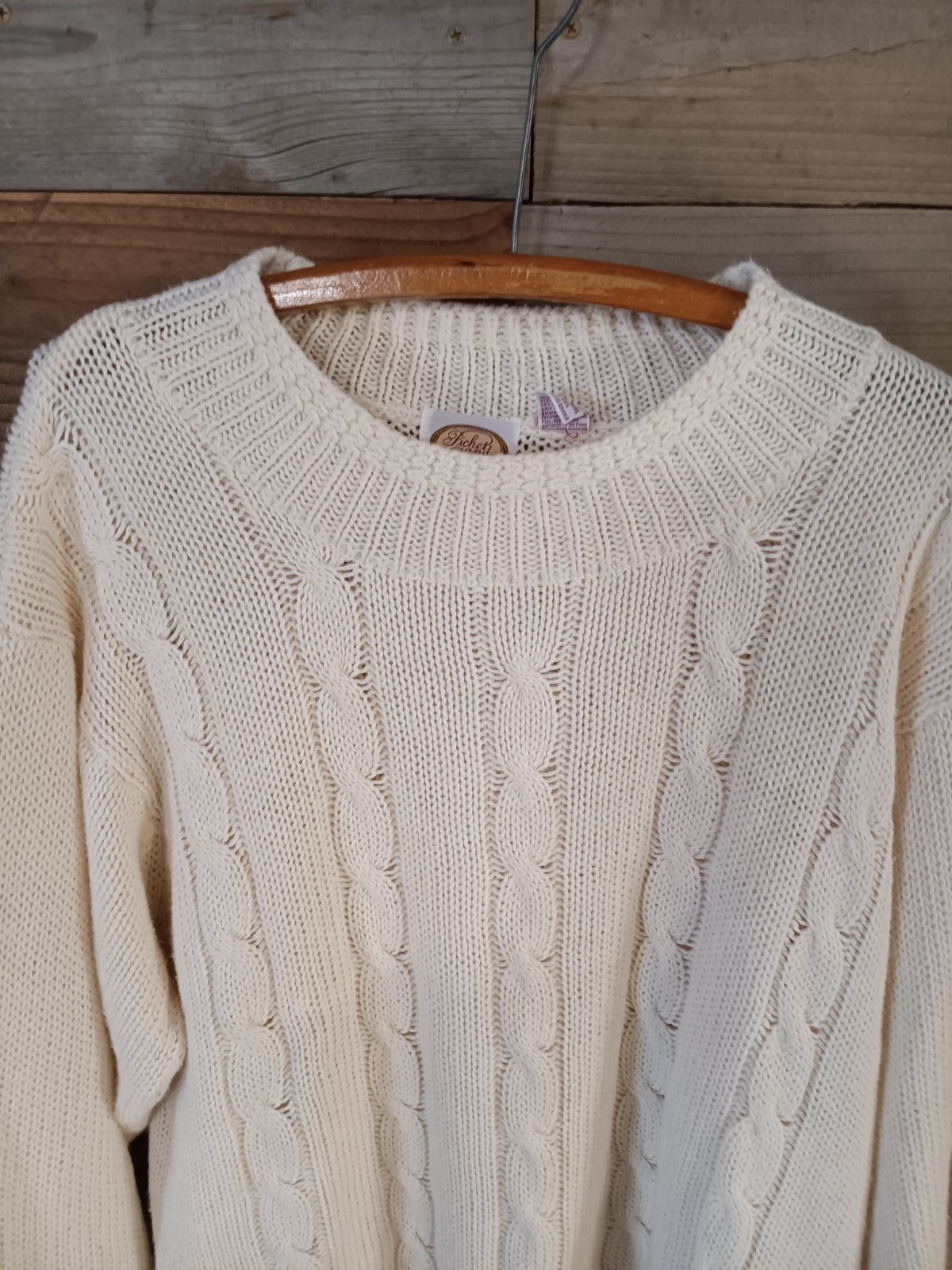 Vintage Picket & Post Sweater Wmn&rsquo;s Sz. 24W Cable Knit Plus Size Fisherman Core