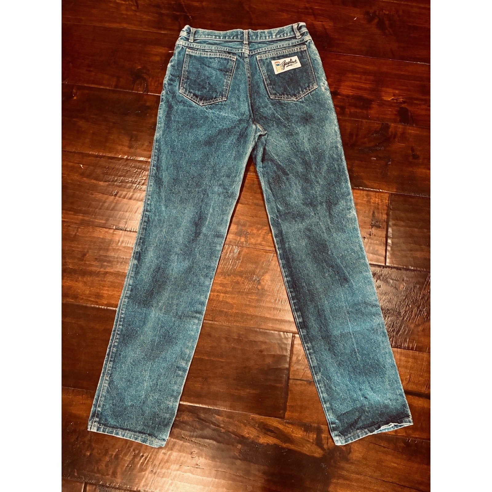 Vintage Gasoline Jeans Womens 30×33 High Waist Acid Wash Straight Leg Denim USA