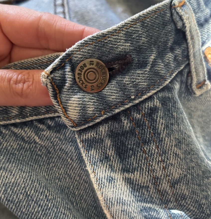 Vintage Sears Roebucks Patchwork Jeans No Size Tag Waist 28