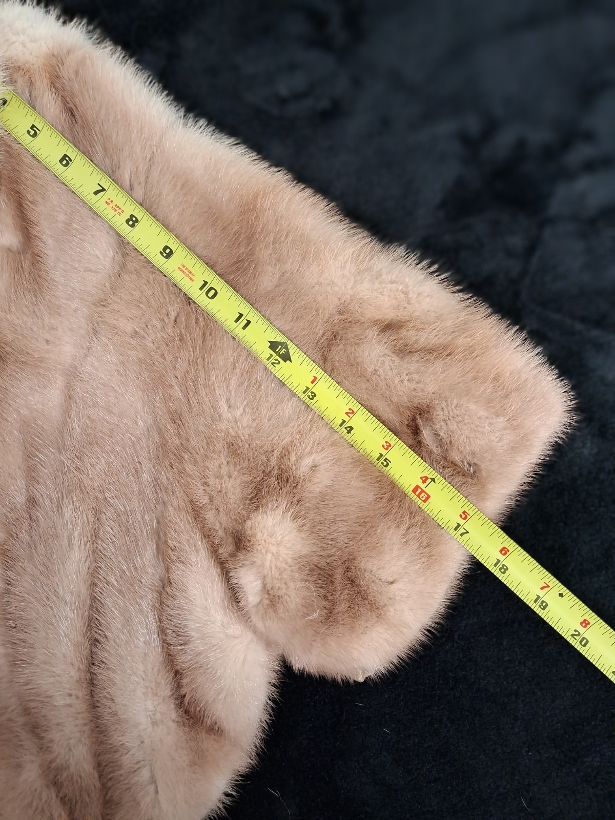 Vintage Custom Mink Fur Jacket Petite Small Shawl Collar Blonde Beige No Label