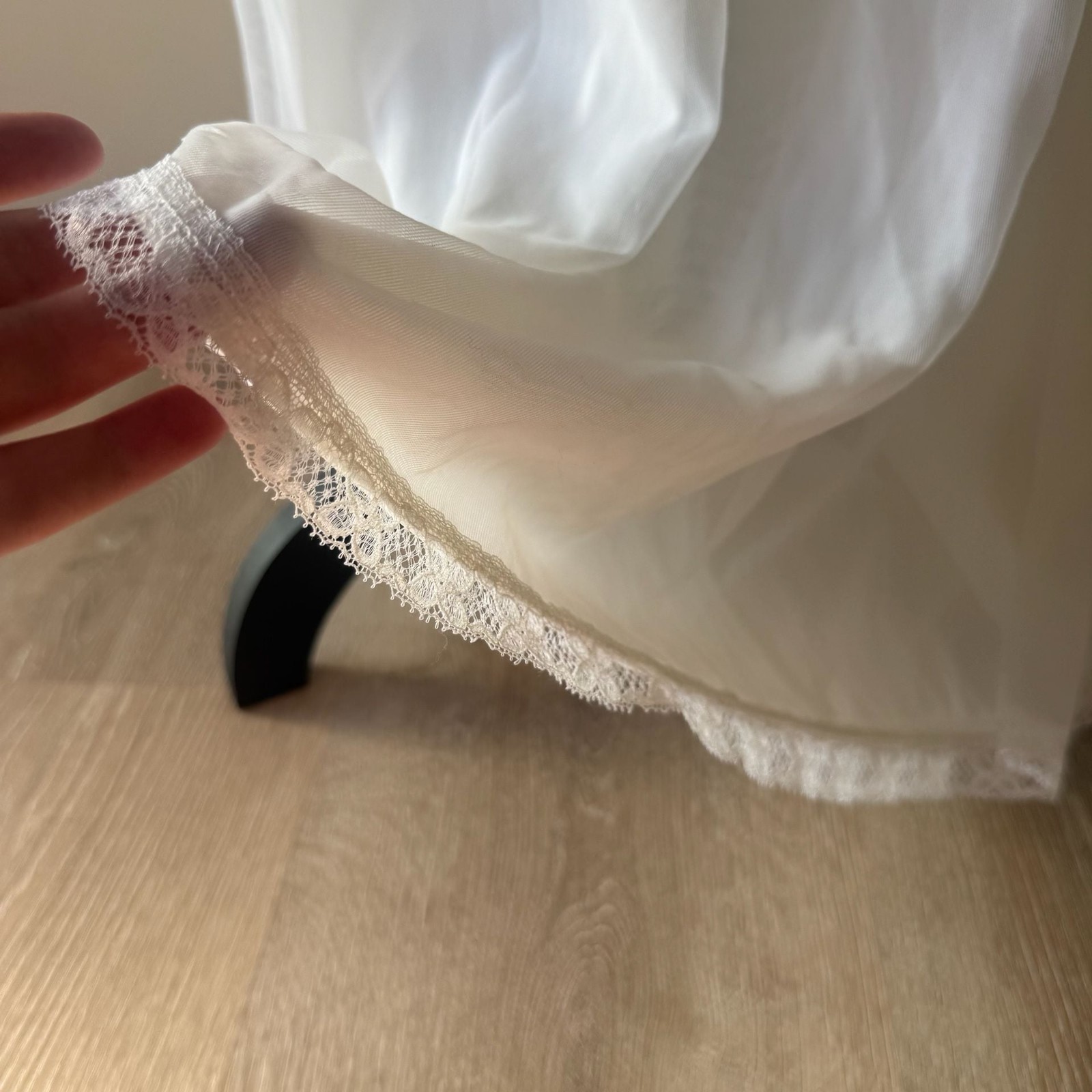 Vintage St Michael Sheer White Nylon and Lace Maxi Nightgown Made in Britain