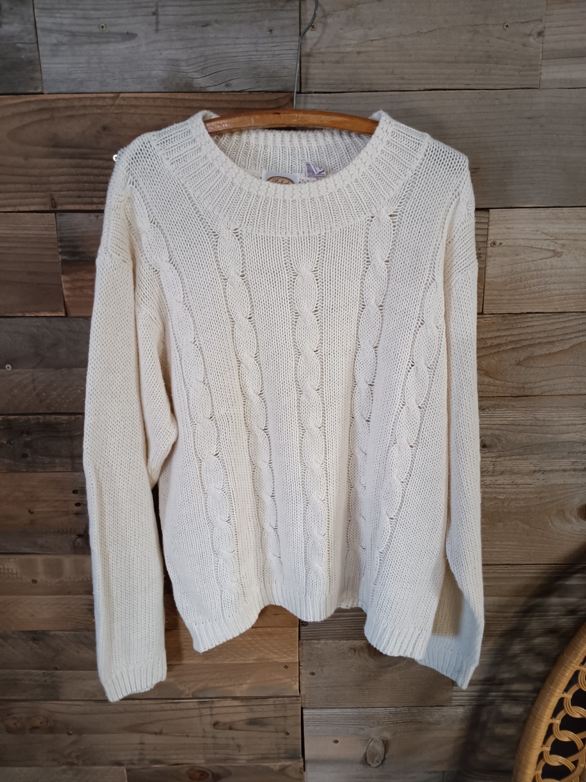 Vintage Picket & Post Sweater Wmn&rsquo;s Sz. 24W Cable Knit Plus Size Fisherman Core