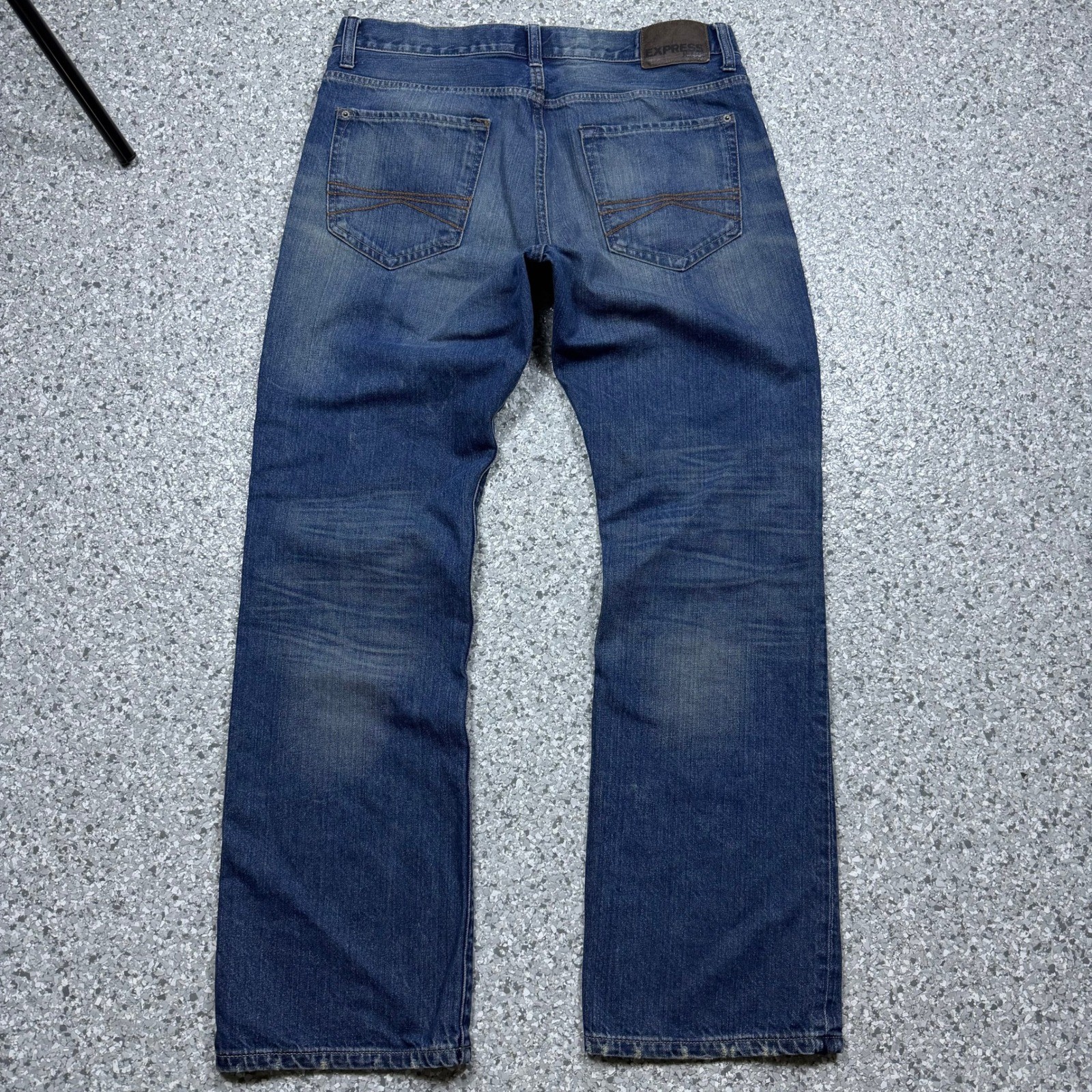 Early 2000&rsquo;s Express Boot Cut Jeans Men&rsquo;s 33×32 Blue Faded