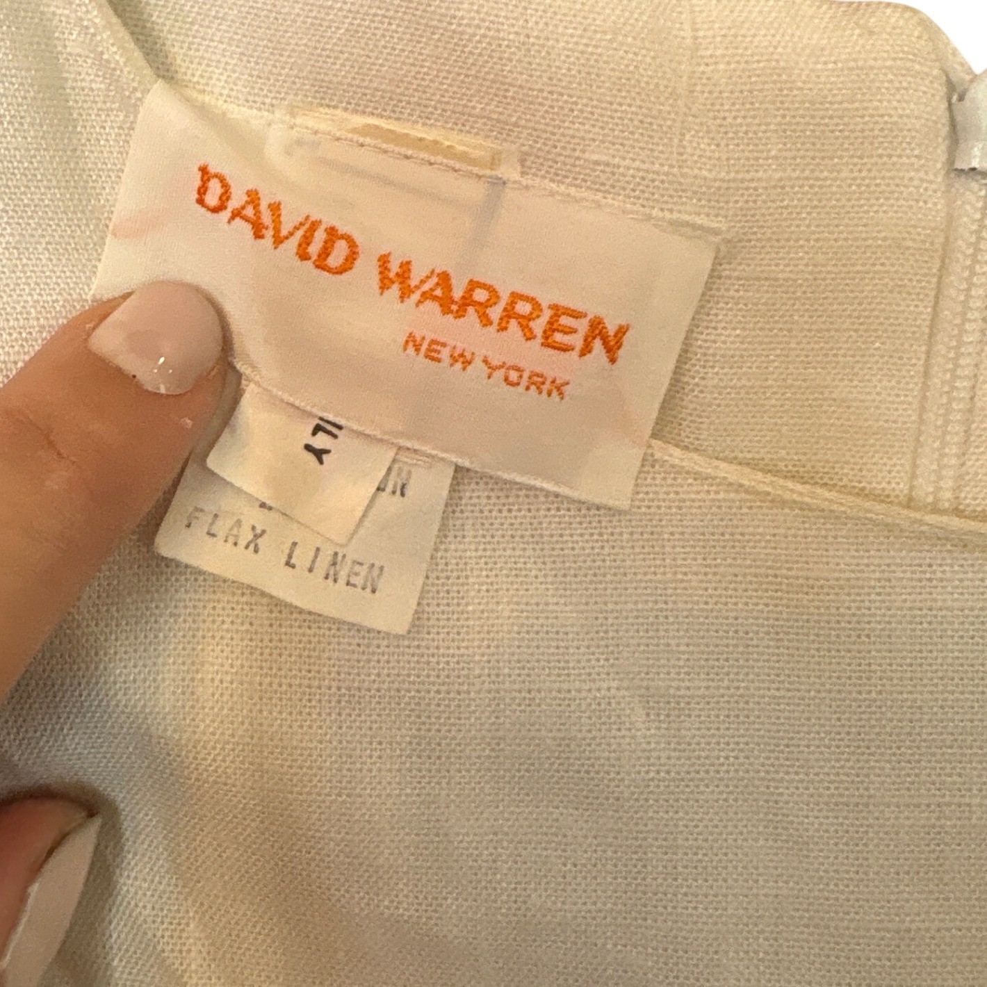 David Warren Sheath Dress Women White Blue Starfish Nautical Linen Blend SIZE 14