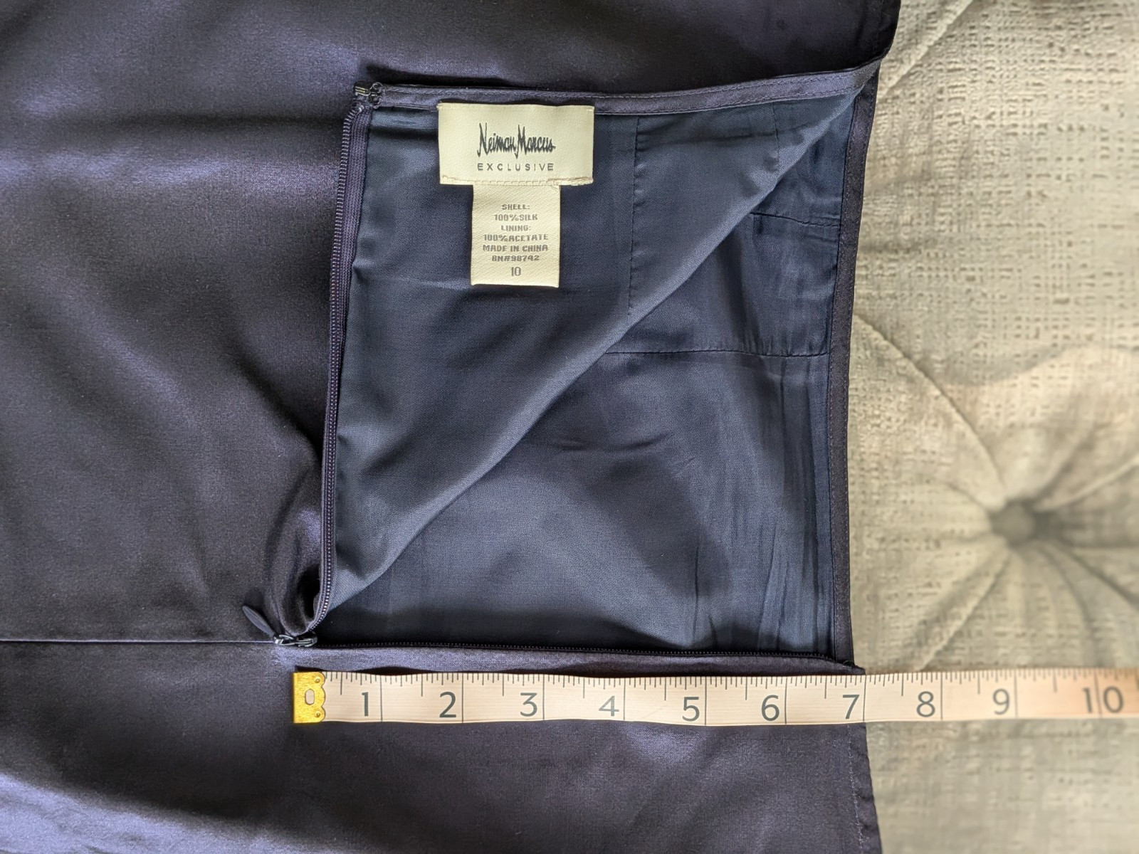 VTG Neiman Marcus Exclusive Silk Satin Skirt Suit Set 8 M Purple Ruched Tailored