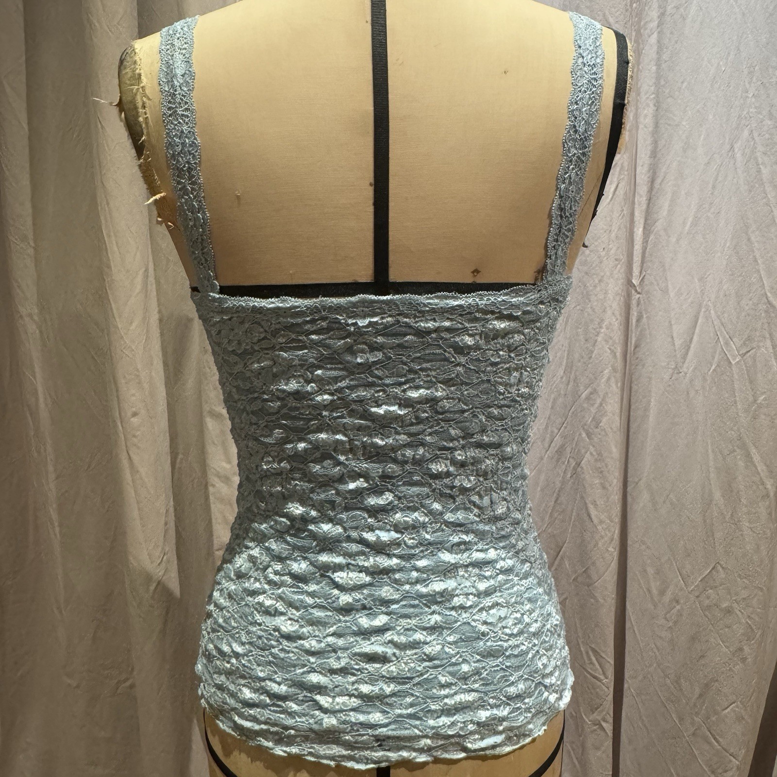 Ann Ferriday VTG Seamed Sequin Cup Lace Fairy Coquette Cami S/M NWT