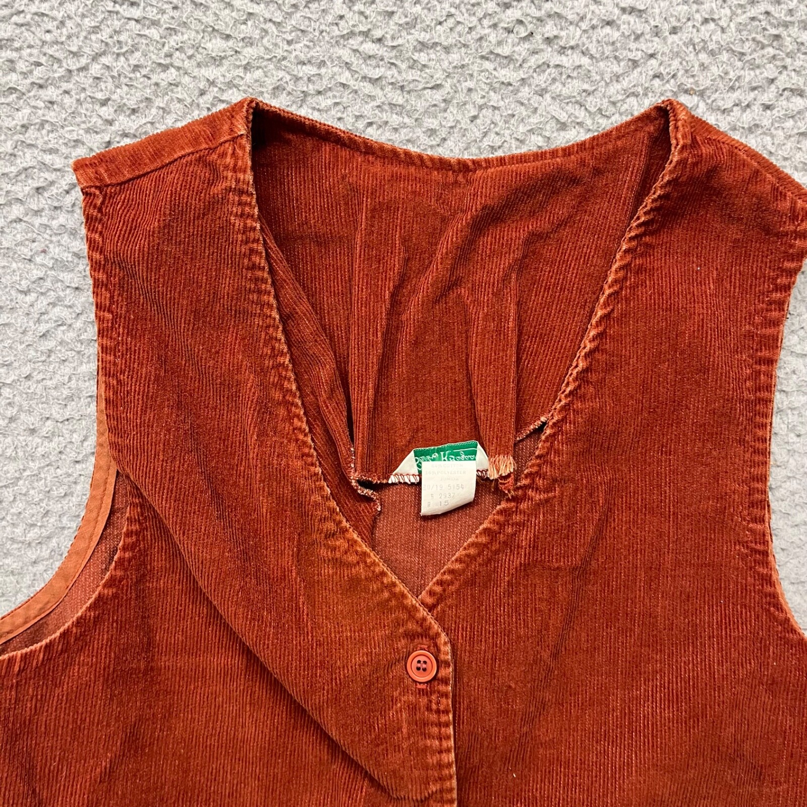 Vintage Sears Jr Bazaar Vest Brown Corduroy 60&rsquo;s 70&rsquo;s Retro Disco Western