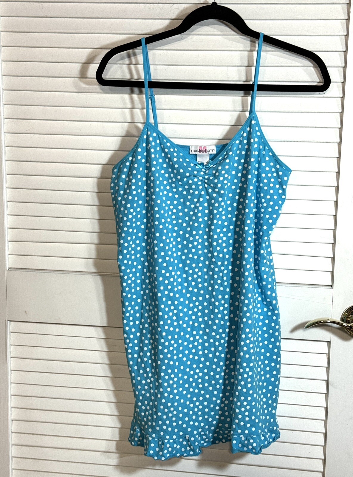 Maidenform Polka Dot Stretch Short Nightgown Women Size XL EUC
