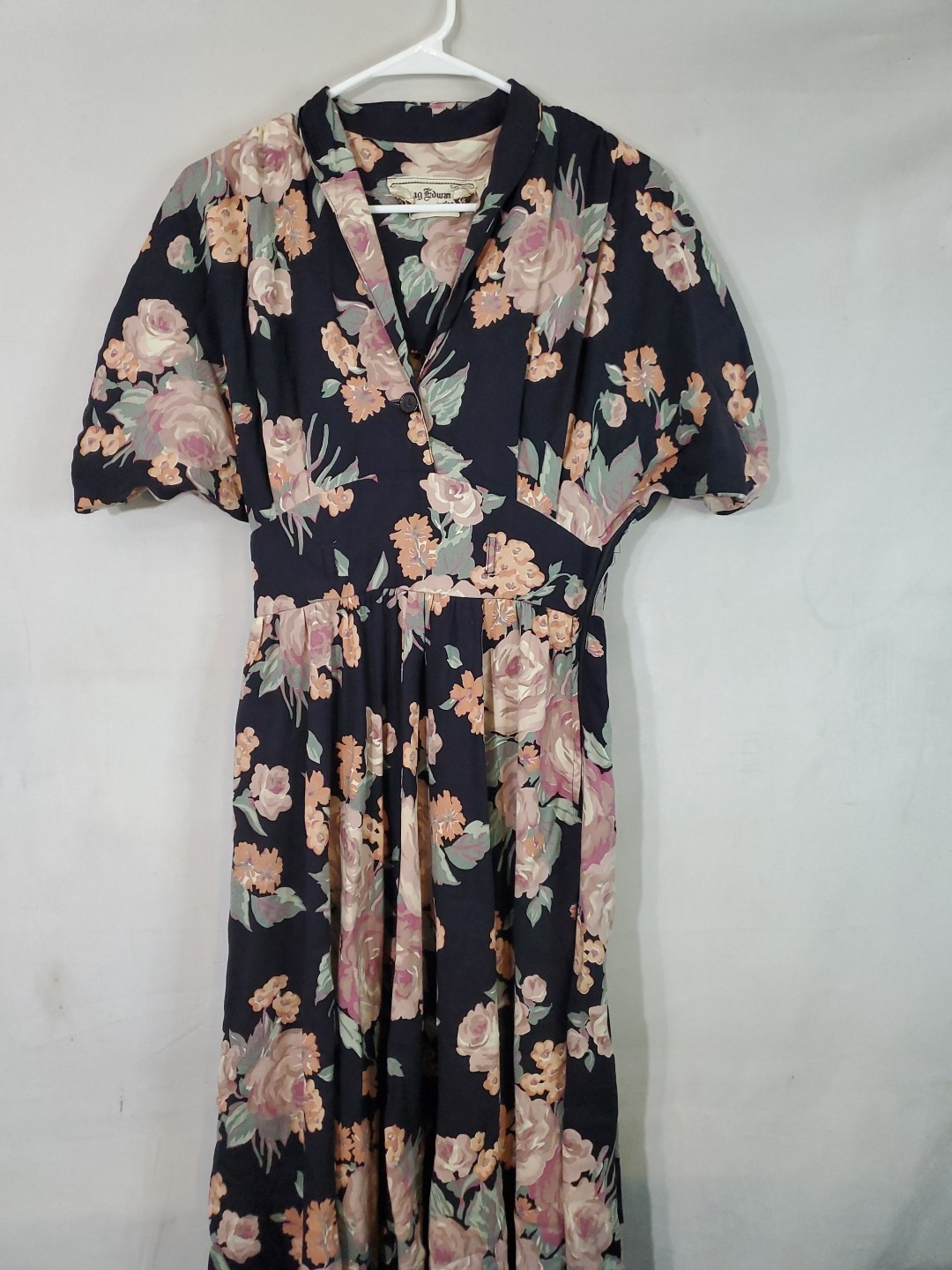 Vintage 70s Young Edwardian Arpeja Fit Flare Dress Floral Cottagecore Size 0/2