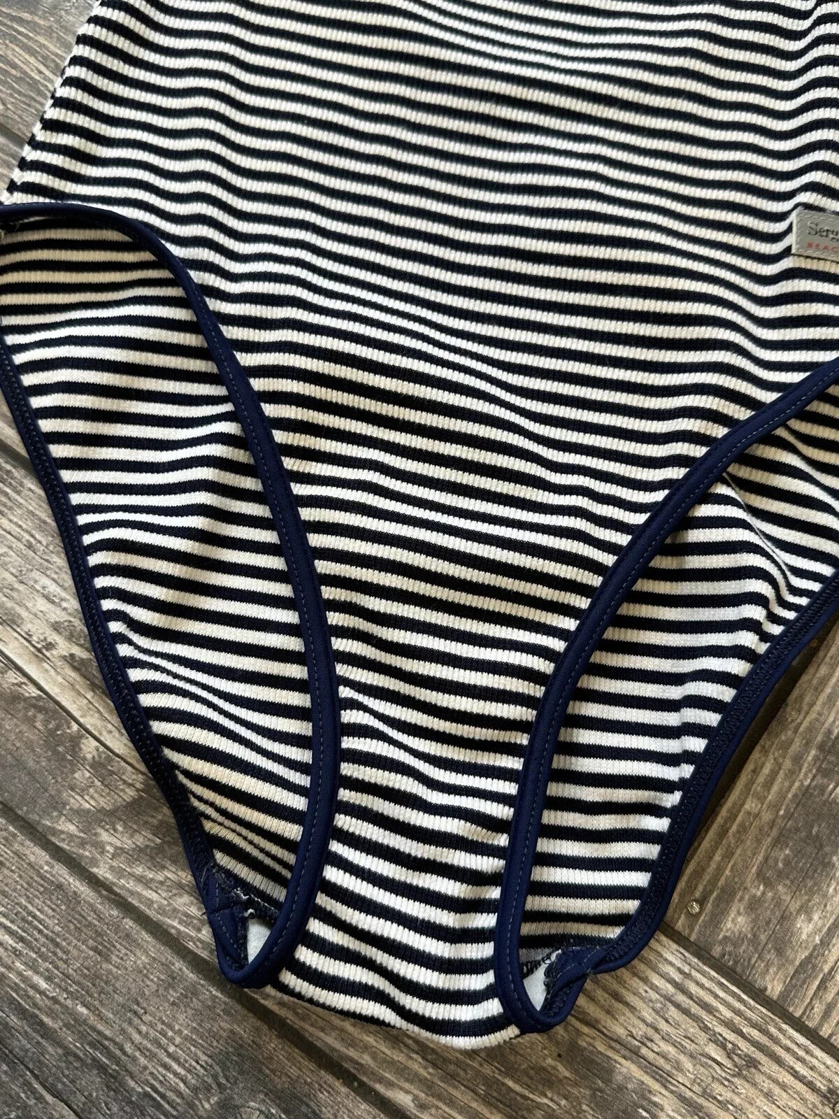Vintage 1990s 90s Sergio Tacchini One Piece Stripped Swimsuit Size IT 44 US10