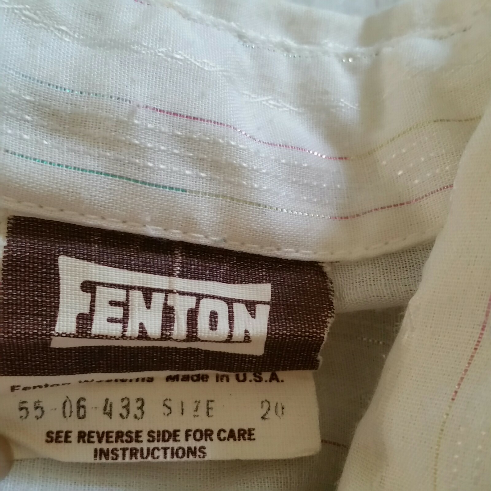 Vintage Womens Fenton Western Shirt Pearl Snaps Ruffled Yoke Metallic Med/LG USA