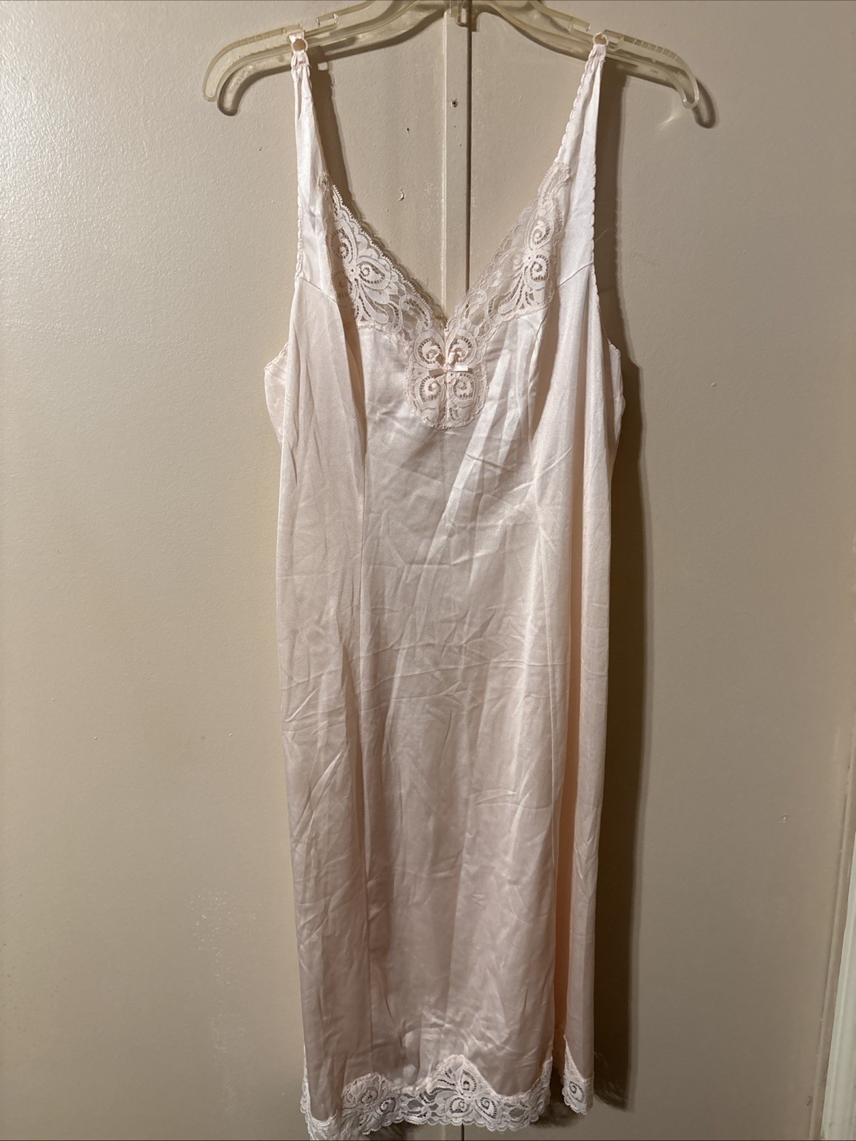 Bali Vintage Full Slip Boudoir Nightgown Size 36 Pink USA