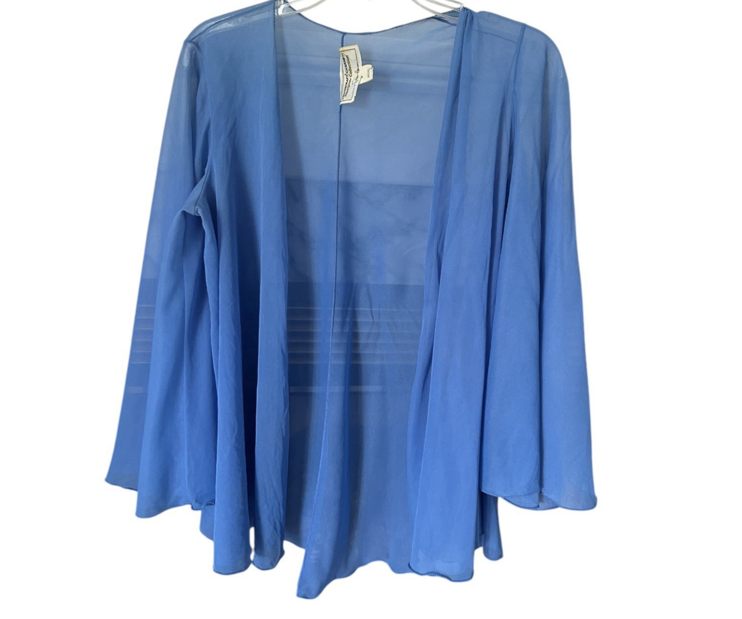 VTG 70s Sheer Bed Jacket Sz Petite Blue Nylon YouthCraft Charmfit Stan Herman