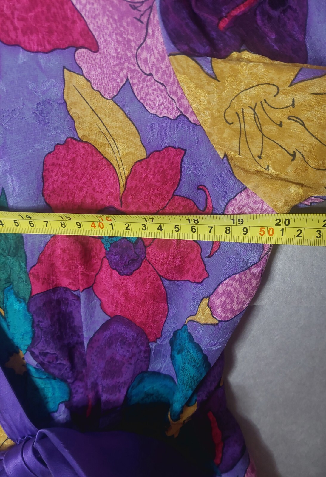 Vintage UMI Collections Anne Crimmins Size 14 Purple Floral Skirt Set 100% Silk