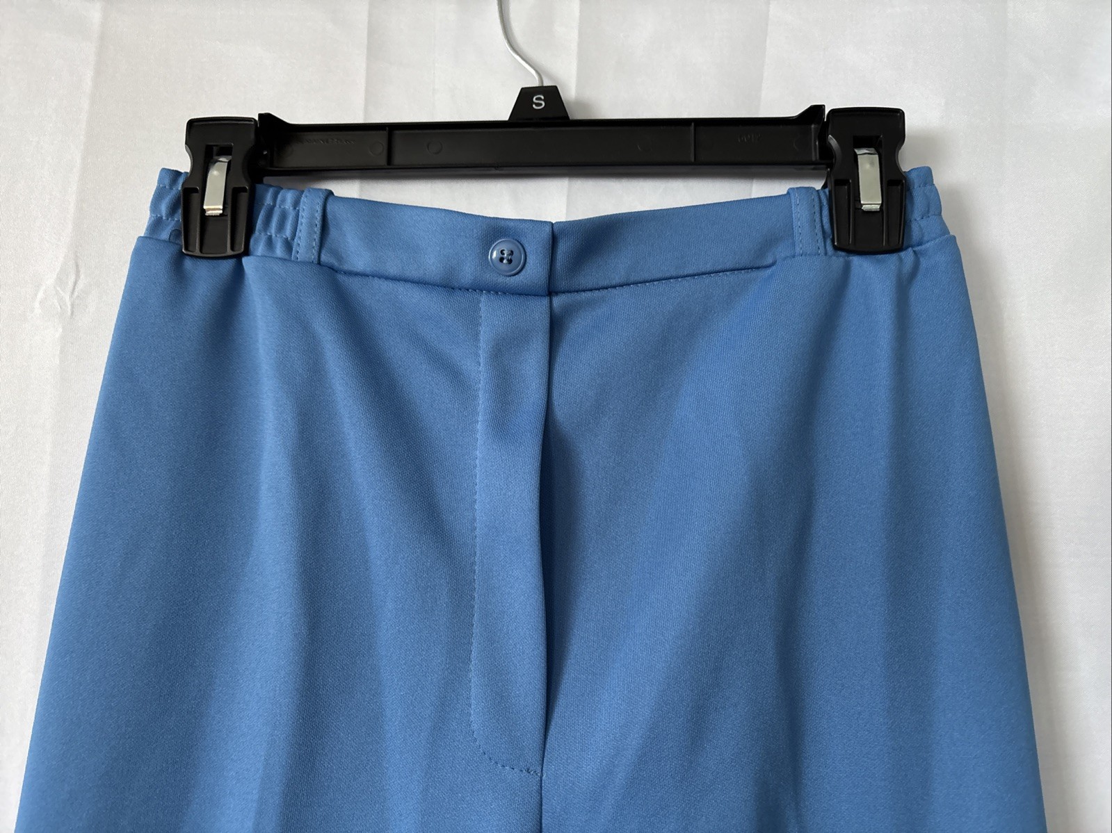 Vintage 70&rsquo;s Devon Deadstock Flare Polyester Blue Pants High Waist 26×29.5