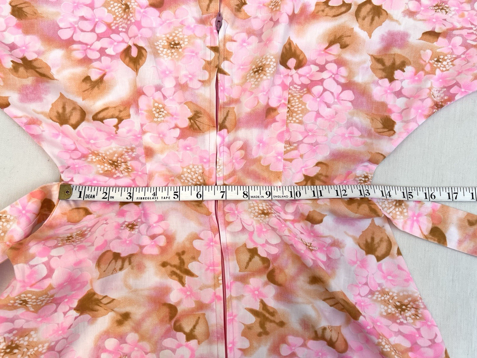 50s 60s Glamour Hostess Gown Floral Cotton Dogwood Print Fredericks of Hollywood