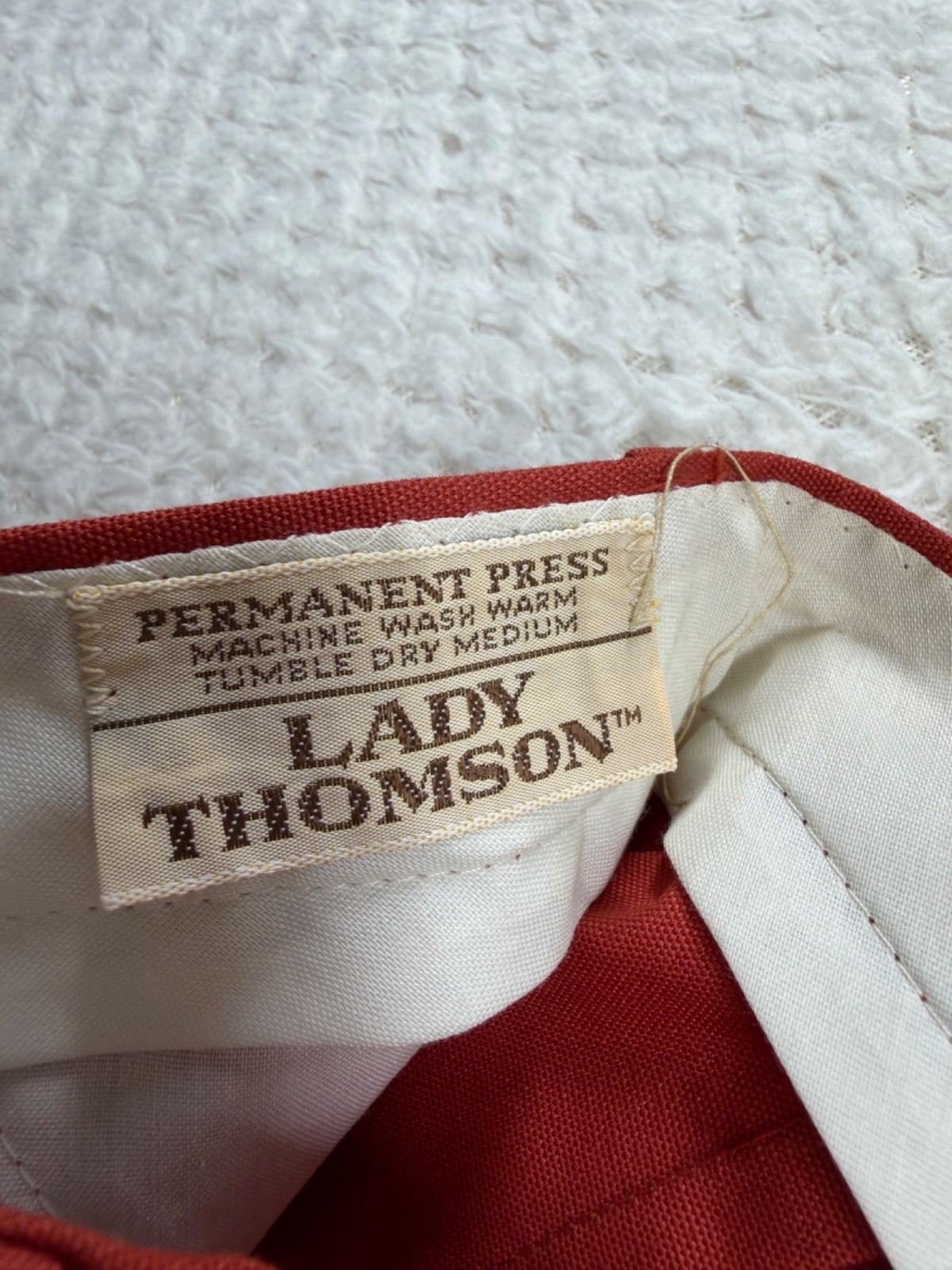 Vtg Lady Thompson Polyester/Cotton Trousers Slacks Burnt Orange