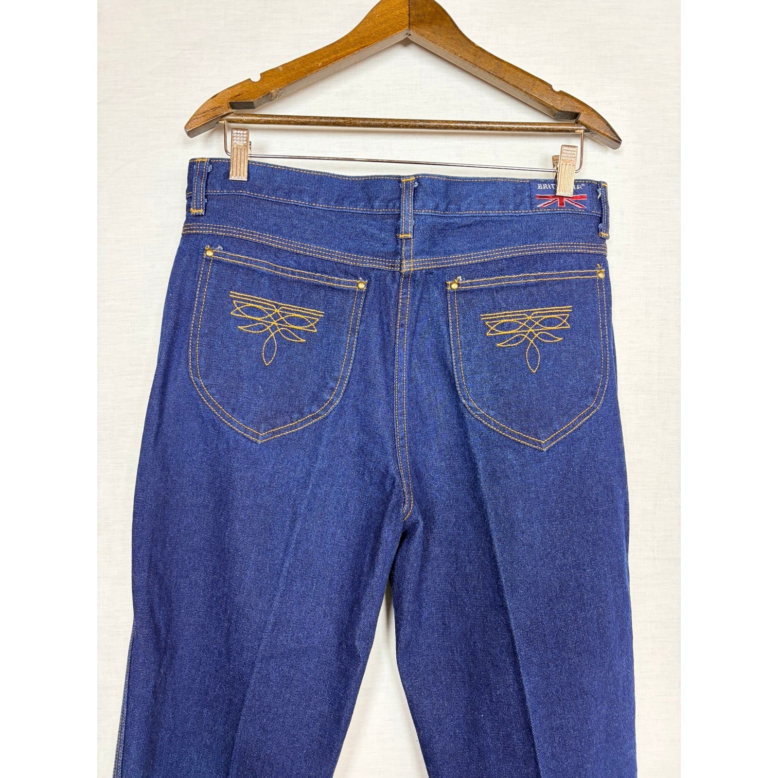 Vintage Brittania High Waisted Straight Leg Jeans Dark Wash Indigo Blue 70s 80s