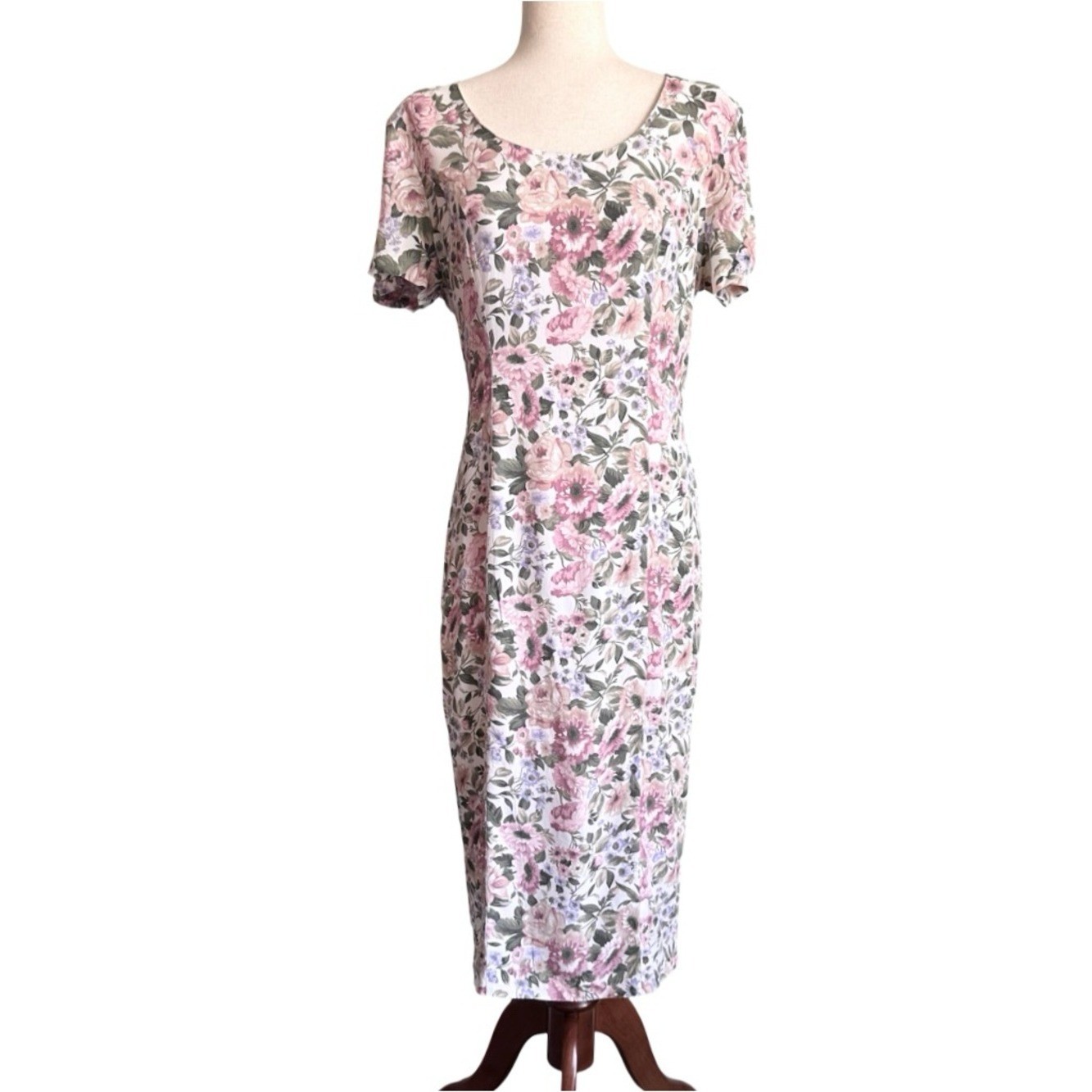 Vintage Byer Floral Midi Dress Women&rsquo;s Medium Cottagecore Shabby Chic EUC