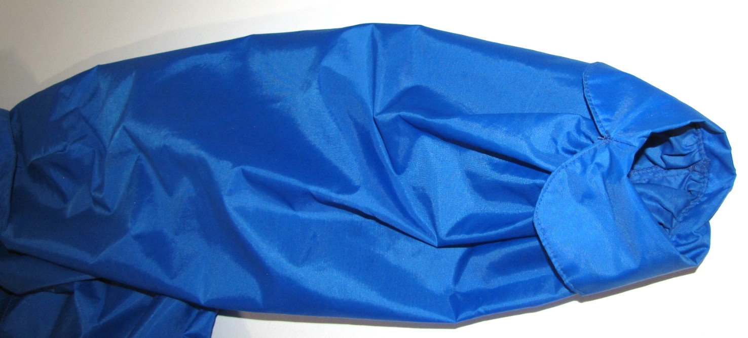 VTG Aqua Sheen Royal-Blue Button Raincoat Trenchcoat Packable Lightweight Wm S/M