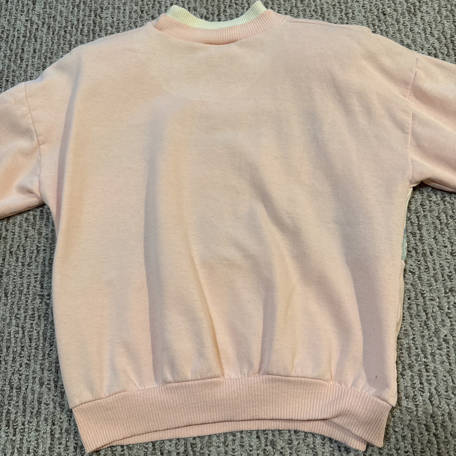 SIMPLY BASIC Vintage Pink Floral Shoulder Pad Sweatshirt Sz L USA Made