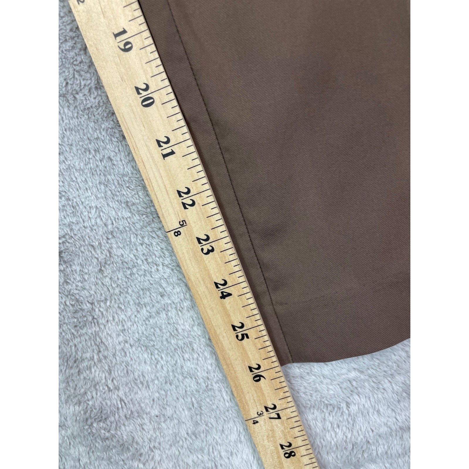 TALBOTS Heritage Ankle Pants 14P Petites Brown Cotton Blend Stretch Work Flaw