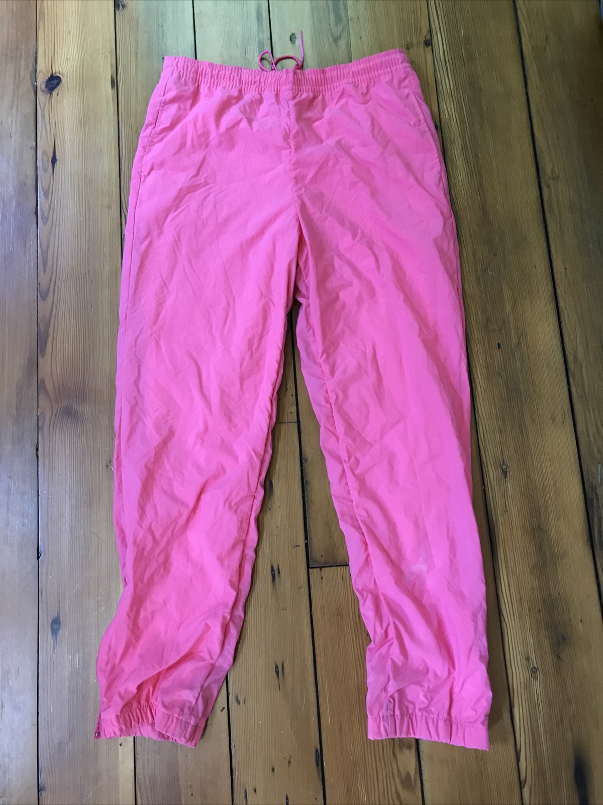 Vintage 80s 90s Dolfin Corporation Hot Pink Nylon Track Jogging Pants M 34×30